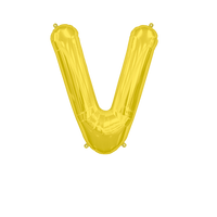 Ballon Lettre V Or 35 cm