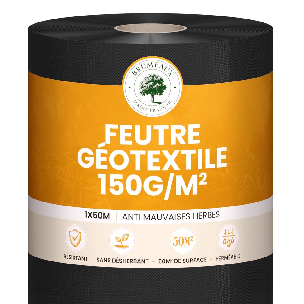 Feutre géotextile non tissé de 50m² Épaisseur 150g/m²