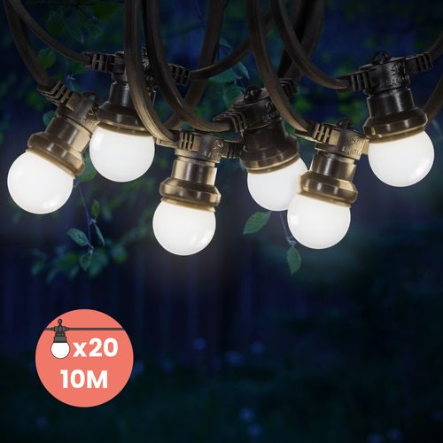 Guirlande Guinguette IP65 10M 20 Bulbes Blancs
