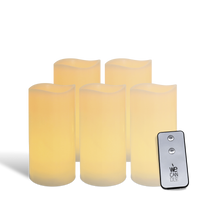 Pack Pilier LED vagues ivoire 7.5x15cm avec Télécommande