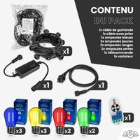 Guirlande Guinguette 5M Filament Multicolore LED 10 Bulbes Dimmables Avec Variateur et Télécommande