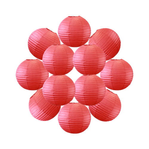 Lot de 12 Boules Japonaises Rouges 30 cm