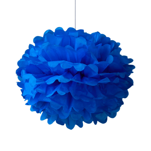 Pompons Bleu roi 40cm x2