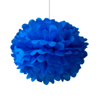 Pompons Bleu roi 40cm x2