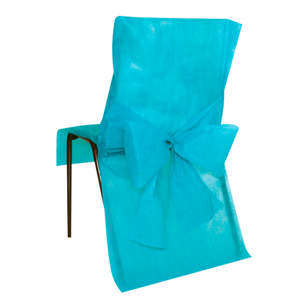 Housse de Chaise avec nœud Turquoise x10