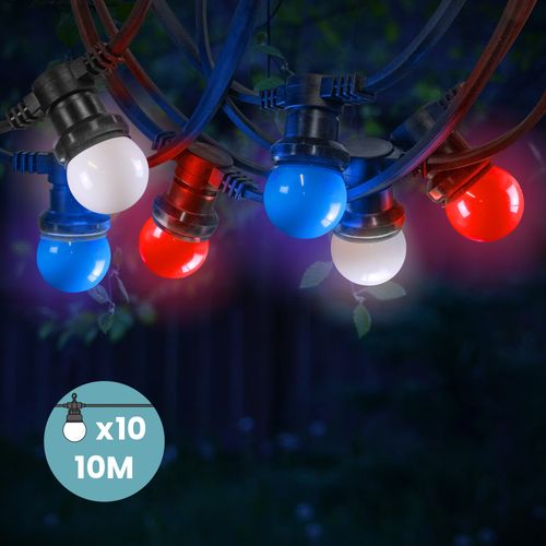 Guirlande Guinguette Bleu Blanc Rouge 10M