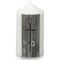 Bougie Pilier Croix Cire Croix Blanc et Noir