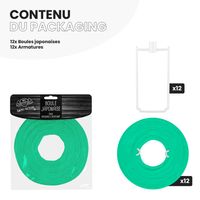 Lot de 12 Boules Japonaises Vert d'Eau 10 cm