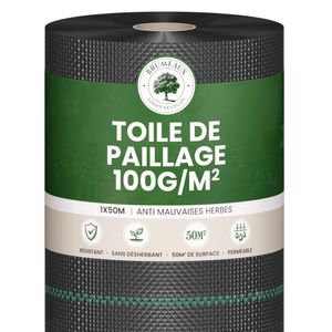 Toile de Paillage 1x50M 100g/m²