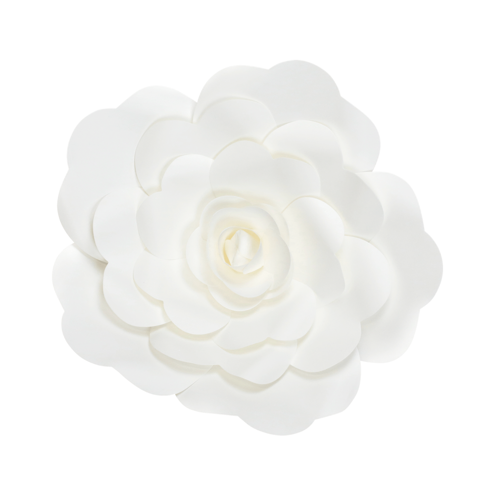 Fleur En Papier Rose Blanc 30 cm