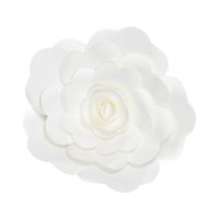 Fleur En Papier Rose Blanc 30 cm