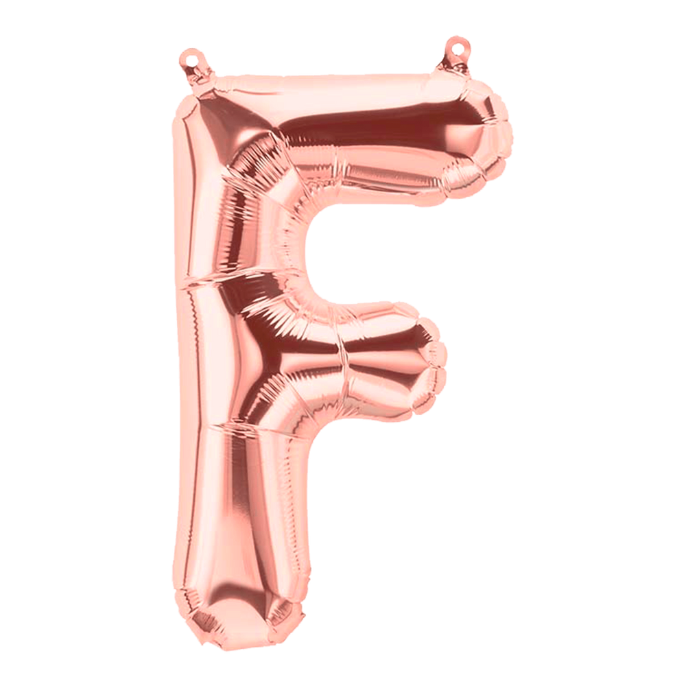 Ballon Lettre F Rose Champagne 90cm