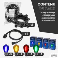 Guirlande Guinguette 5M Filament Multicolore LED 10 Bulbes