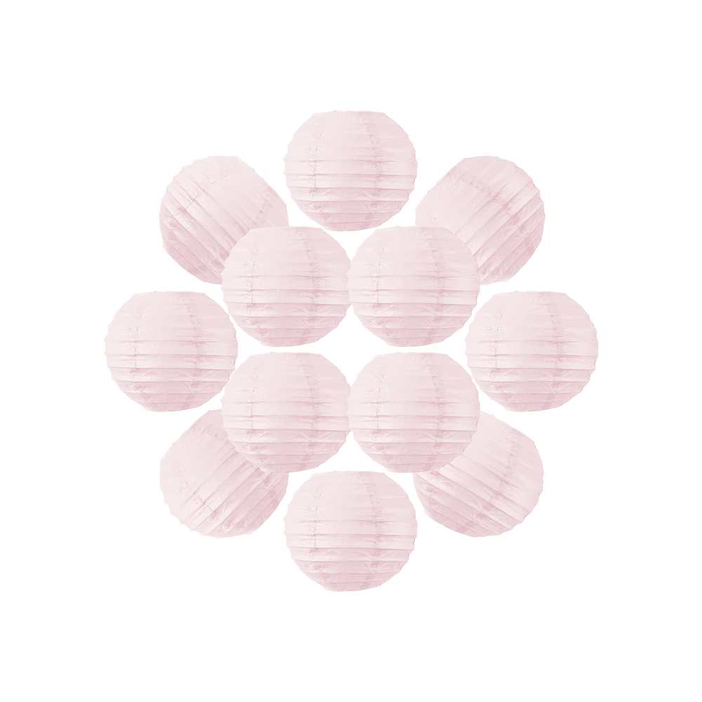 Lot de 12 Boules Japonaises Rose Pâle 10 cm