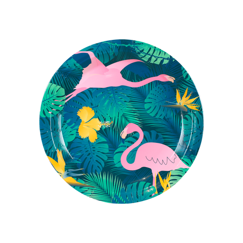 Assiettes Motif Tropical x8