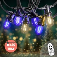 Guirlande de Noël Extérieure "Élégante" IP65 – 10 m 20 Ampoules avec Variateur & Télécommande