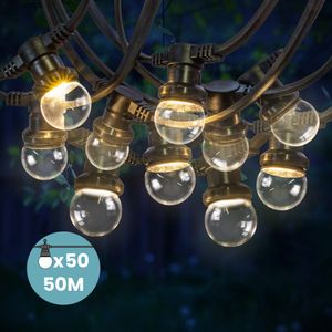 Kit Guirlande Guinguette 50m IP 65 Transparent Dimmable